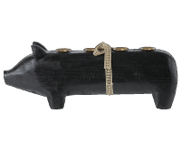 Wooden pig, Large - Black