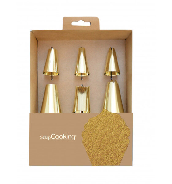 Set of 6 golden nozzles
