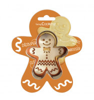 Cookie cutter + wood embosser "Gingerbread man"