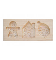Wooden mold for filled biscuits "Christmas" -...