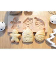 Wooden mold for filled biscuits "Christmas" - 20x10x2 cm