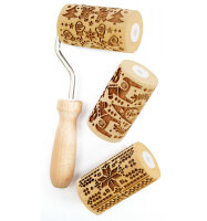 3 interchangeable mini wooden rollers "Christmas"