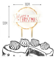 Led cake topper "Merry Christmas" (including  an eco-contribution of ? 0.02 Ex. tax)