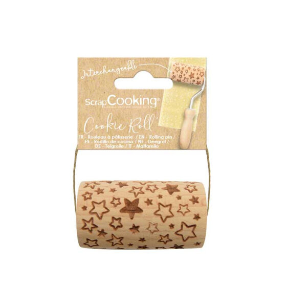 Mini embossing wooden rolling pin "Star"