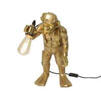 Tischleuchte Diver Dan, gold,Polyresin/Metall, 27x31x49,5 cm