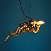 Deckenleuchte Diver Dave, gold, Polyresin/Metall, 45,5x22x18 cm