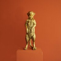 Erdmännchen Eddy, gold, Polyresin, 14,5x17x46 cm