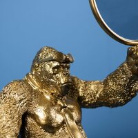 Mirror Monkey, gold, Polyresin/Glas, 20x18x40 cm