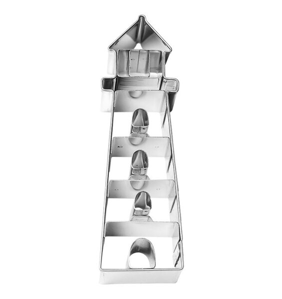 Ausstechform Leuchtturm, Edelstahl, 9 cm, mit Innenprägung [PG grün]