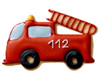 Ausstechform Feuerwehrauto, 9 cm, Edelstahl, mit Innenprägung [PG grün]
