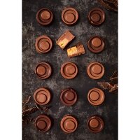 Chocolaterie, Toffee, Einzelform ca. 3 cm, 21 x 11,5 cm, 2 Stück, BPA frei, Pralinen- und Schokoladenförmchen, aus lebensmittelechtem Silikon, mit Rezept