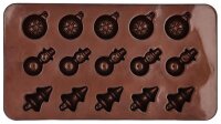 Chocolaterie, Weihnachten, Einzelform ca. 3,5 cm, 21 x 11,5 cm, 2 Stück, BPA frei, Pralinen- und Schokoladenförmchen, aus lebensmittelechtem Silikon, mit Rezept