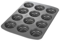 Easy Baking, Mini-Gugelhupfblech, Ø 7 cm, 26 x 37 cm, Höhe 3 cm, für 12 Stück, mit Marken-Antihaftbeschichtung, mit Banderole