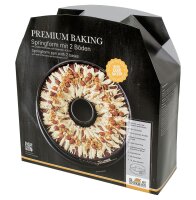Premium Baking, Springform mit zwei Böden, Ø 28 cm, Höhe 9 cm, exzellente Marken-Antihaftbeschichtung und emaillierter Boden, mit Rezept