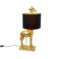 Giraffen-Tischleuchte Lucie, schwarz/gold