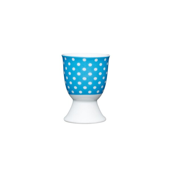 KitchenCraft Blue Polka Dot Porcelain Egg Cup