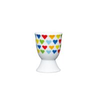 KitchenCraft Brights Hearts Porcelain Egg Cup