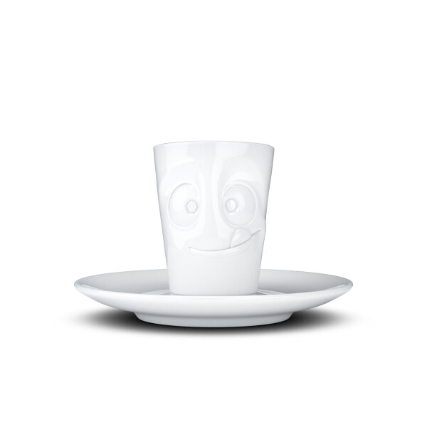 Espresso Mug mit Henkel - lecker weiß