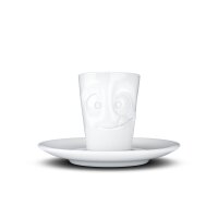 Espresso Mug mit Henkel - lecker wei&szlig;