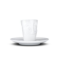 Espresso Mug mit Henkel - lecker wei&szlig;