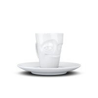 Espresso Mug mit Henkel - verschmitzt wei&szlig;