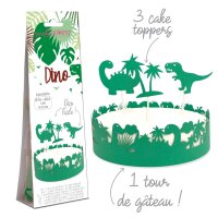 Cake scenery wrapper + cake toppers "Dino"