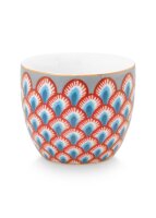 Egg Cup Flower Festival Scallop Red-Light Blue
