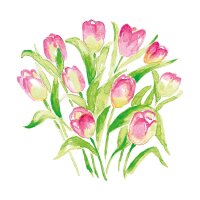 Tulip Bouquet Napkin 33x33