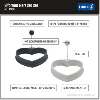 Eiformer Herz 2er Set light-/iron grey