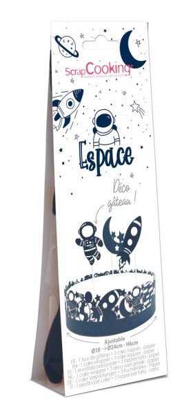 Cake scenery wrapper + cake toppers "Space"