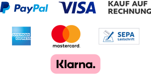 Bezahlarten /// PayPal / Visa / Mastercard / American Express / Klarna / Kauf auf Rechnung
